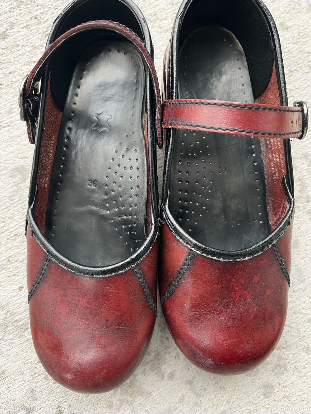 Women’s Mary Jane Dansko Shoes in Burgundy Red